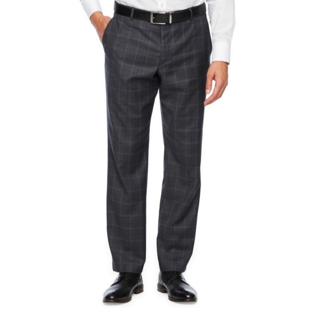 Stafford Checked Slim Fit Stretch Suit Pants